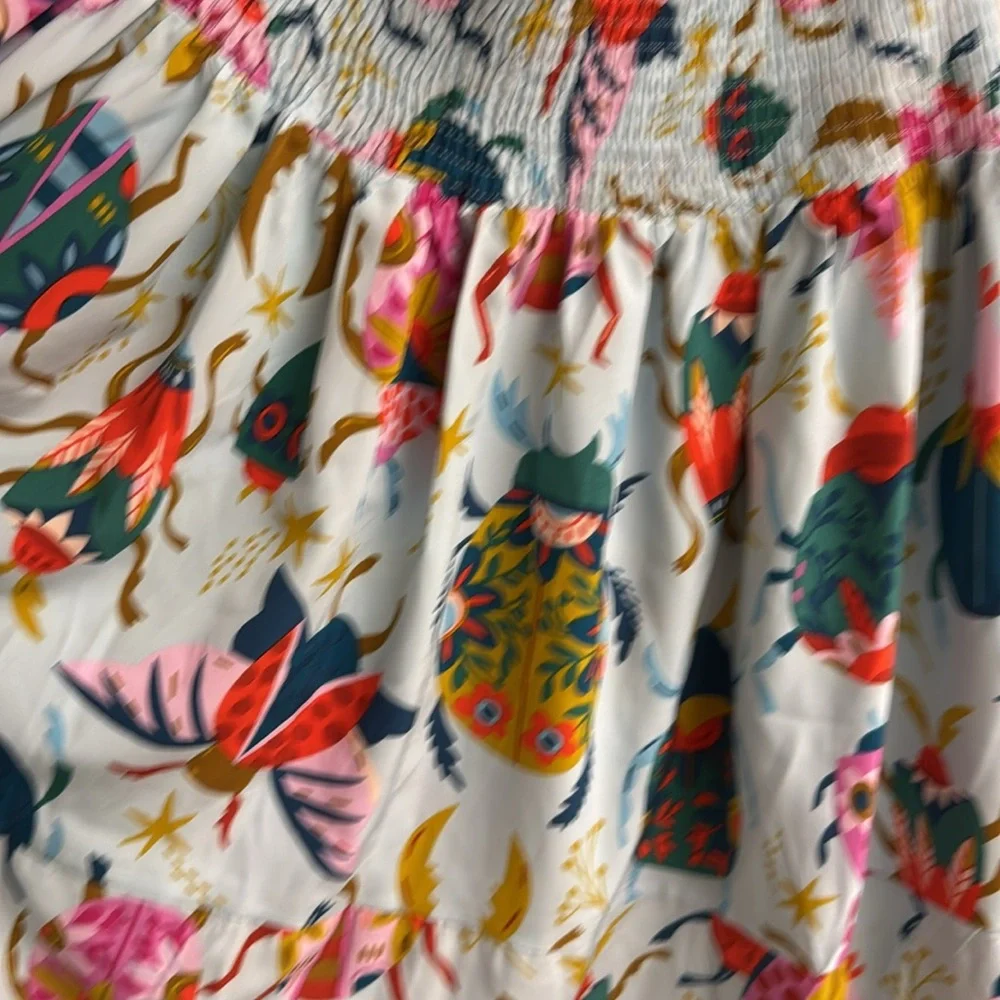 NWOT Colorful beetle bug Patterned Women's plus Skirt 3X 4X elastic waist - Picture 2 of 4